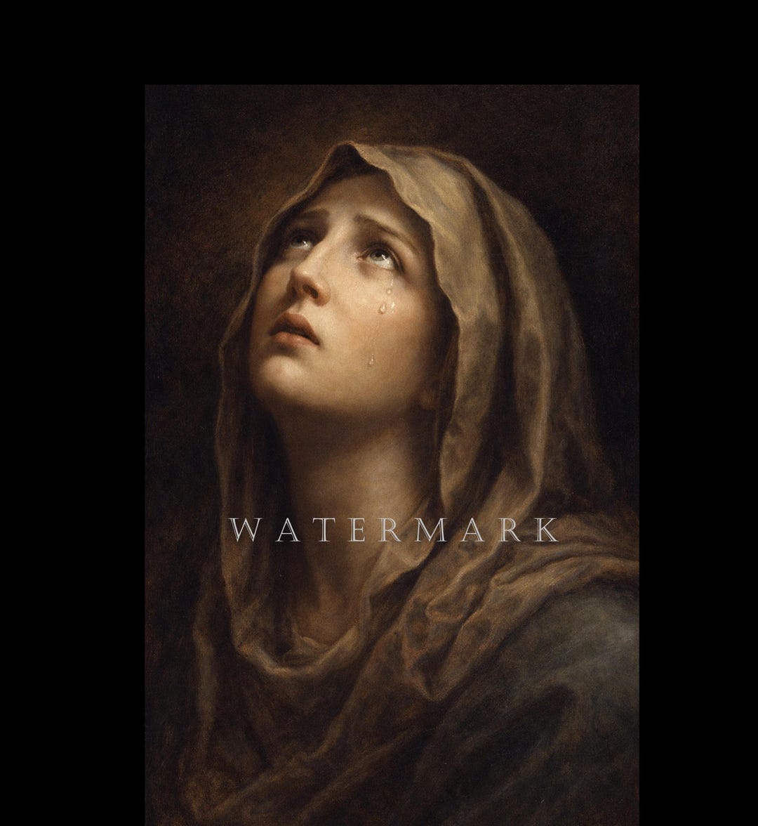 Our Lady of Sorrows Maria Addolorata -custom Digital Oil Painting ...