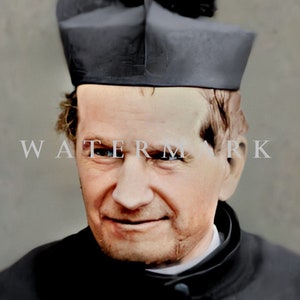 St. John Bosco  Custom Colorized Digital Photo Painting