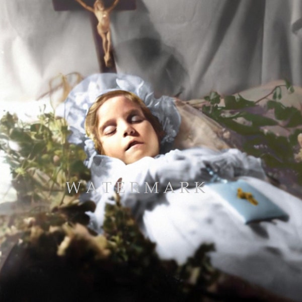Custom DIGITAL DOWNLOAD Colorized Photo Painting Catholic Mystic Little Nellie of Holy God Ellen Organ