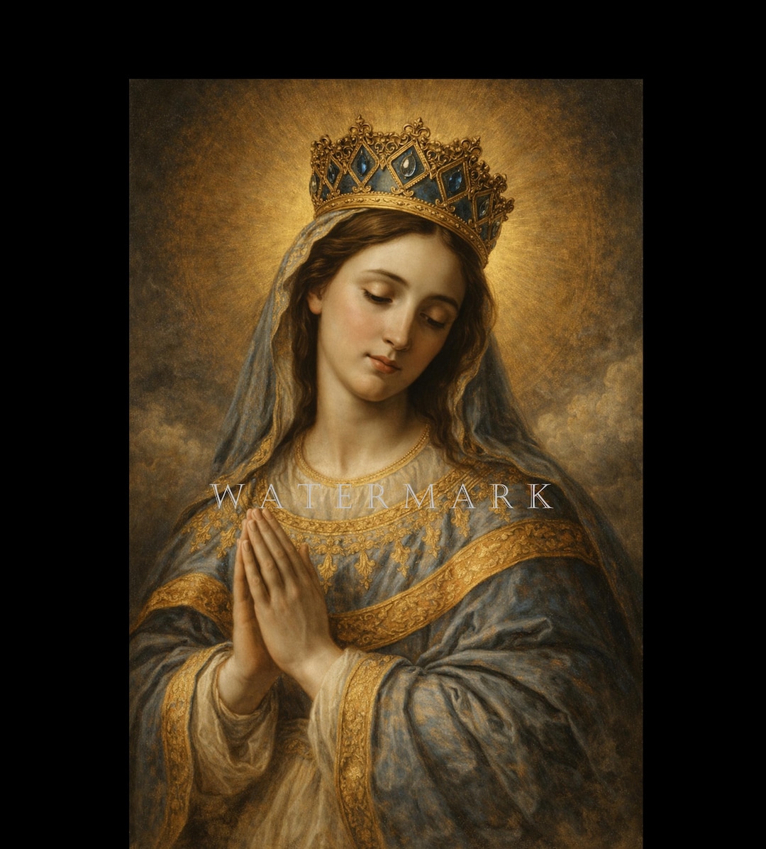 The Most Blessed Virgin Mary - Queen of Heaven Custom Digital Oil ...