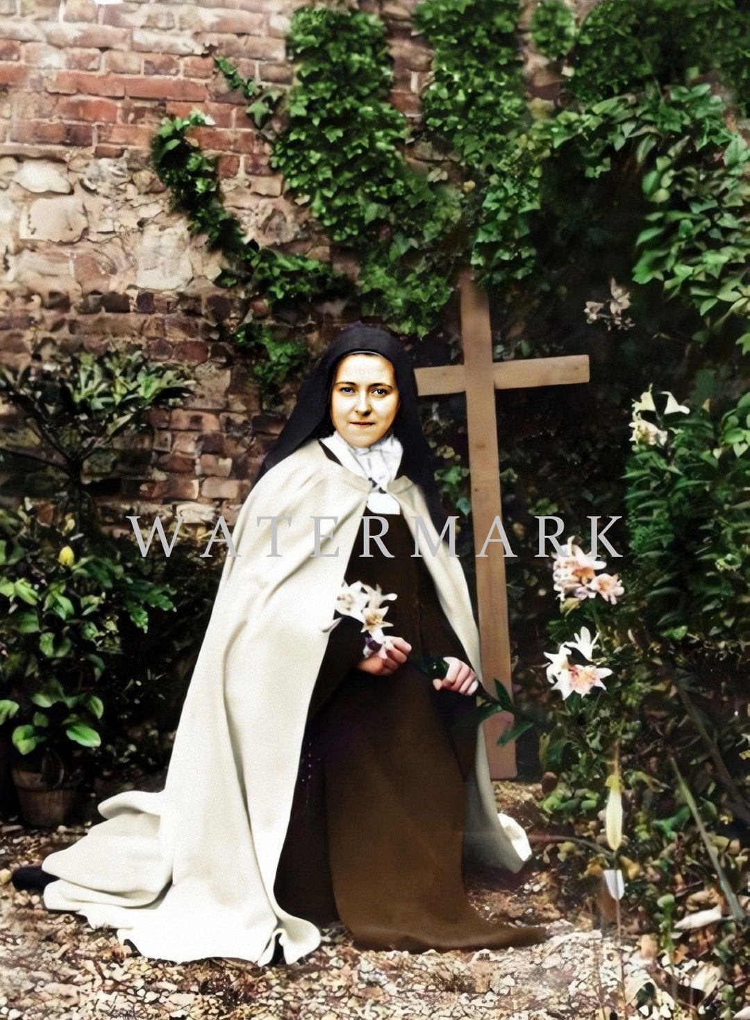 St. Therese of Lisieux the Little Flower Custom Colorized Digital Photo ...