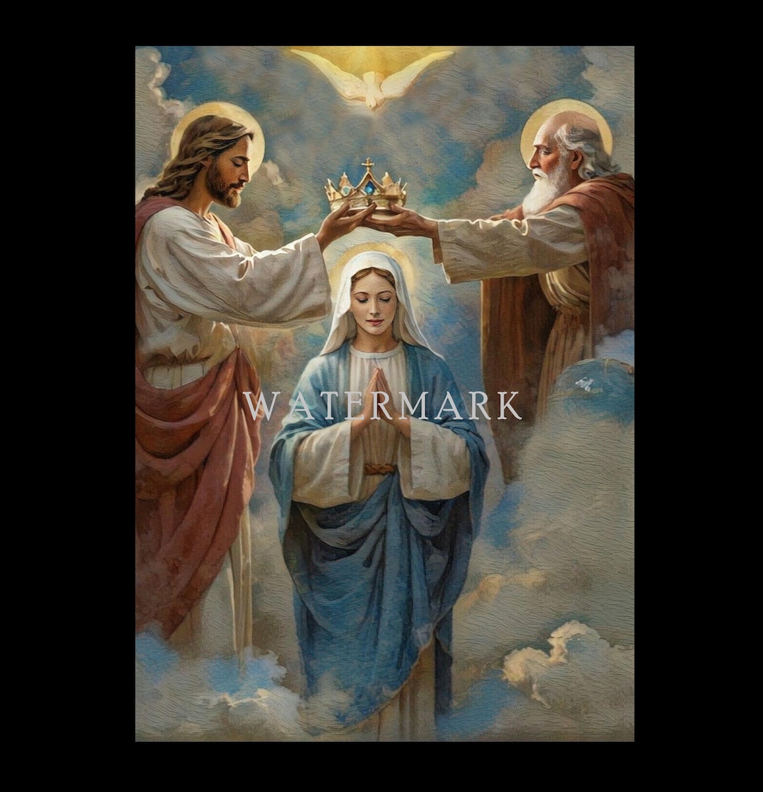 The Queenship of Mary Custom Digital Oil Painting DIGITAL DOWNLOAD the ...