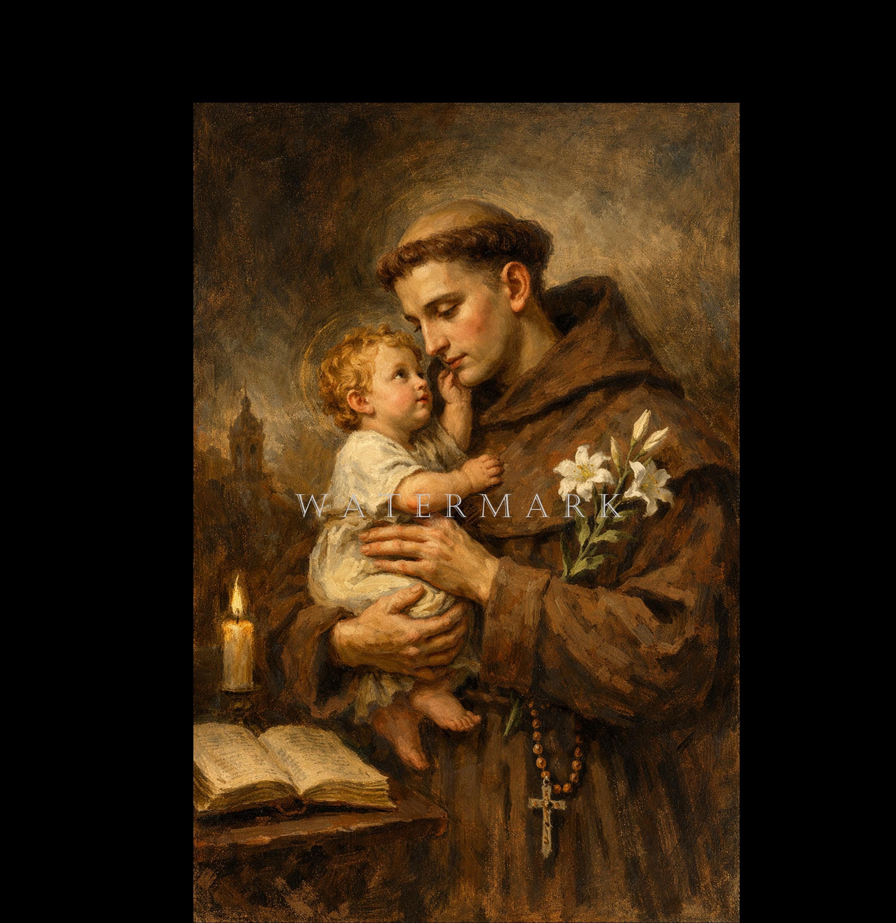 Saint Antoine De Padoue, Peinture Chrétienne, Tableau Religieux