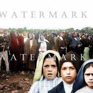 Lucia, Francisco and Jacinta of Fatima  DIGITAL DOWNLOAD Custom Colorized Digital Painting