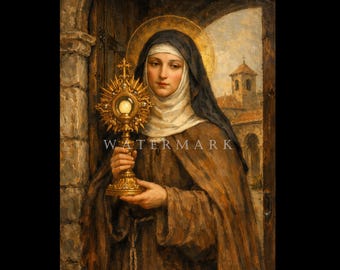 St. Clare of Assisi Custom Digital Oil Painting DIGITAL DOWNLOAD
