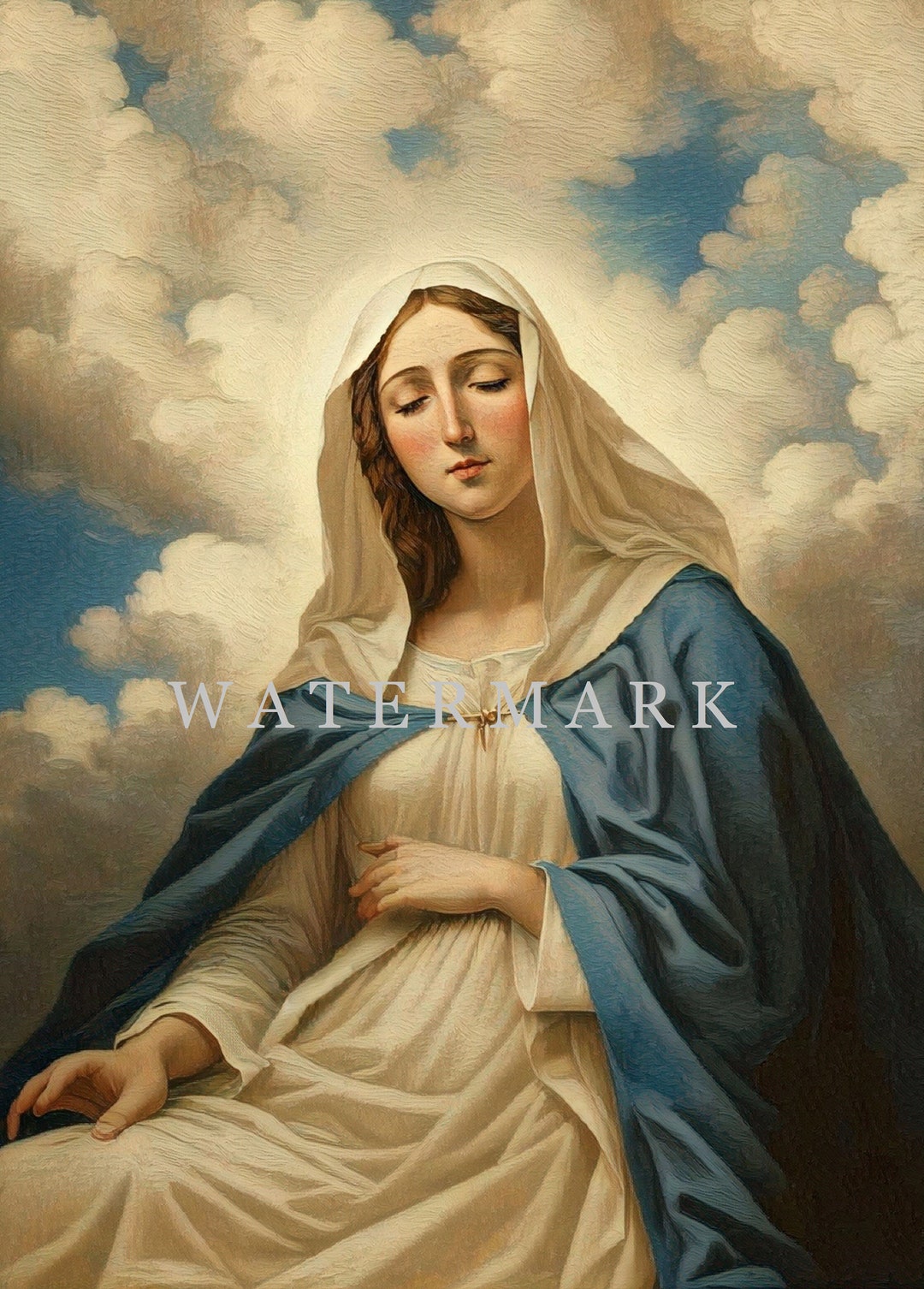 The Most Blessed Virgin Mary - Custom Digital Oil Painting - DIGITAL ...