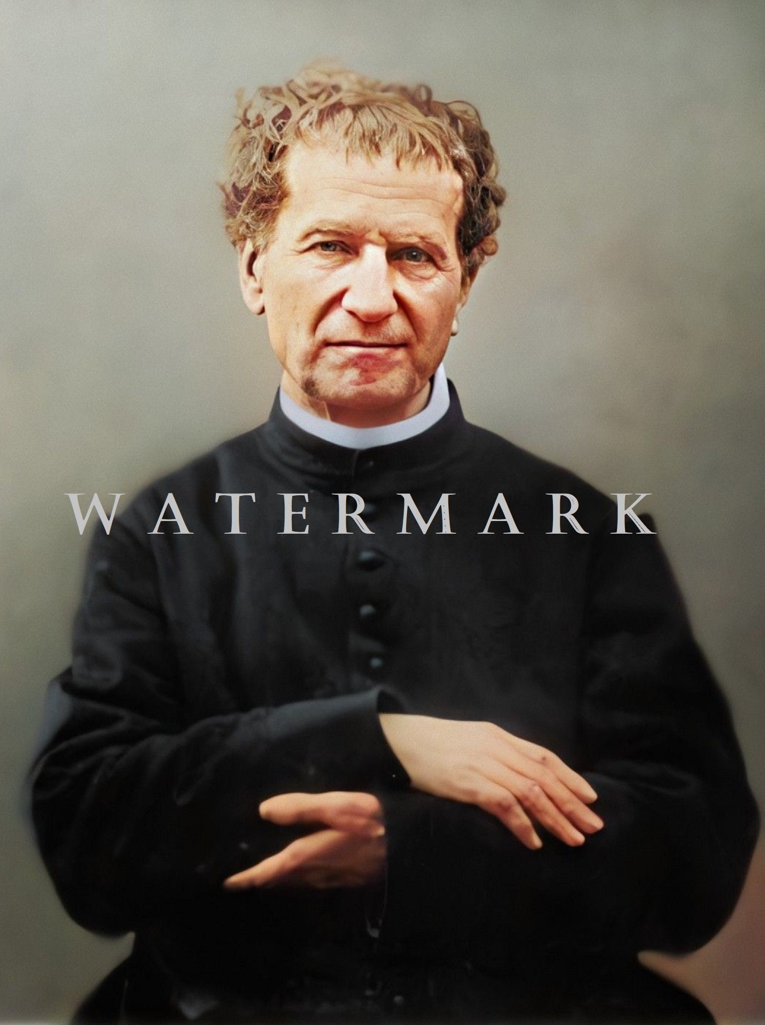St. John Bosco DIGITAL DOWNLOAD Custom Colorized Digital Photo Painting