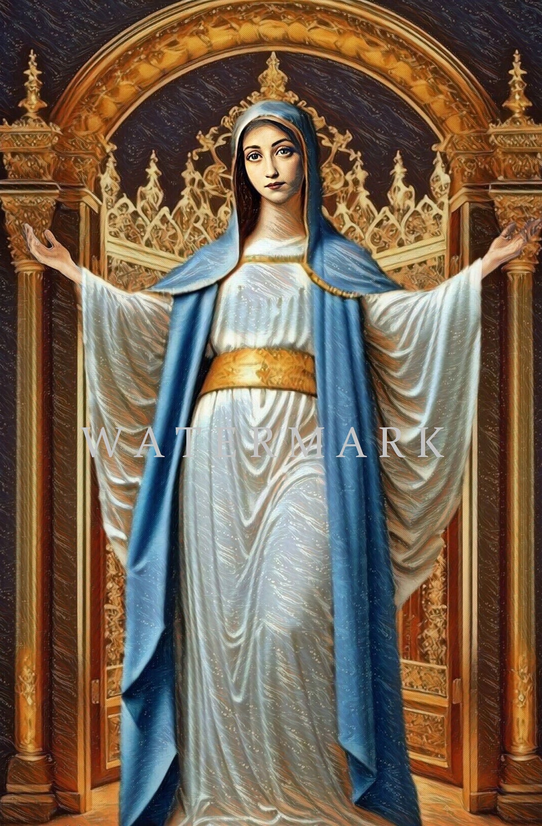 Mary Gate of Heaven the Blessed Virgin Mary Custom Digital Etsy
