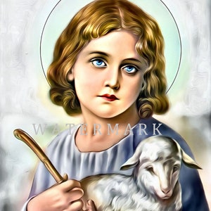 Custom DIGITAL DOWNLOAD Colorized Photo Painting of the Divine Child Jesus Divino Nino