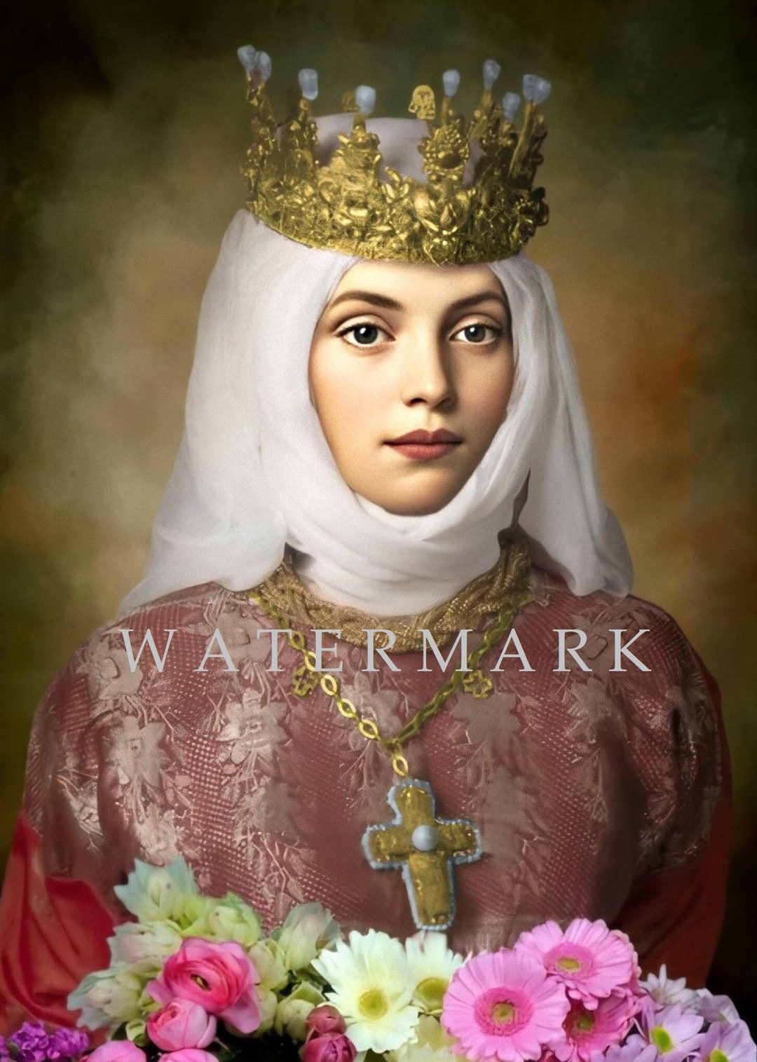St. Elizabeth of Hungary Custom DIGITAL DOWNLOAD Digital Oil Painting