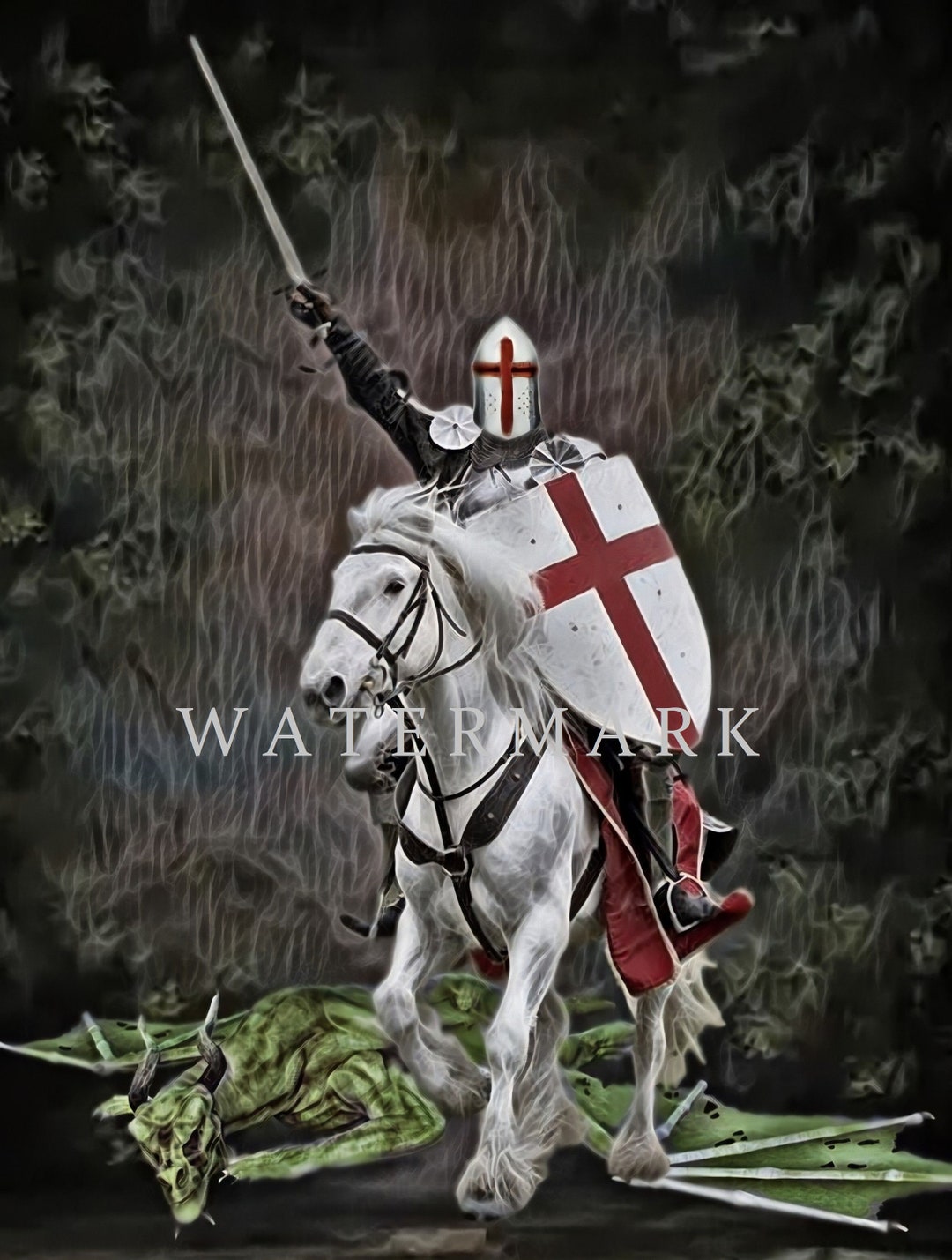 St. George the Dragon Slayer Custom Digital Oil Painting DIGITAL ...