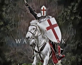 St. George the Dragon Slayer Custom Digital Oil Painting DIGITAL DOWNLOAD