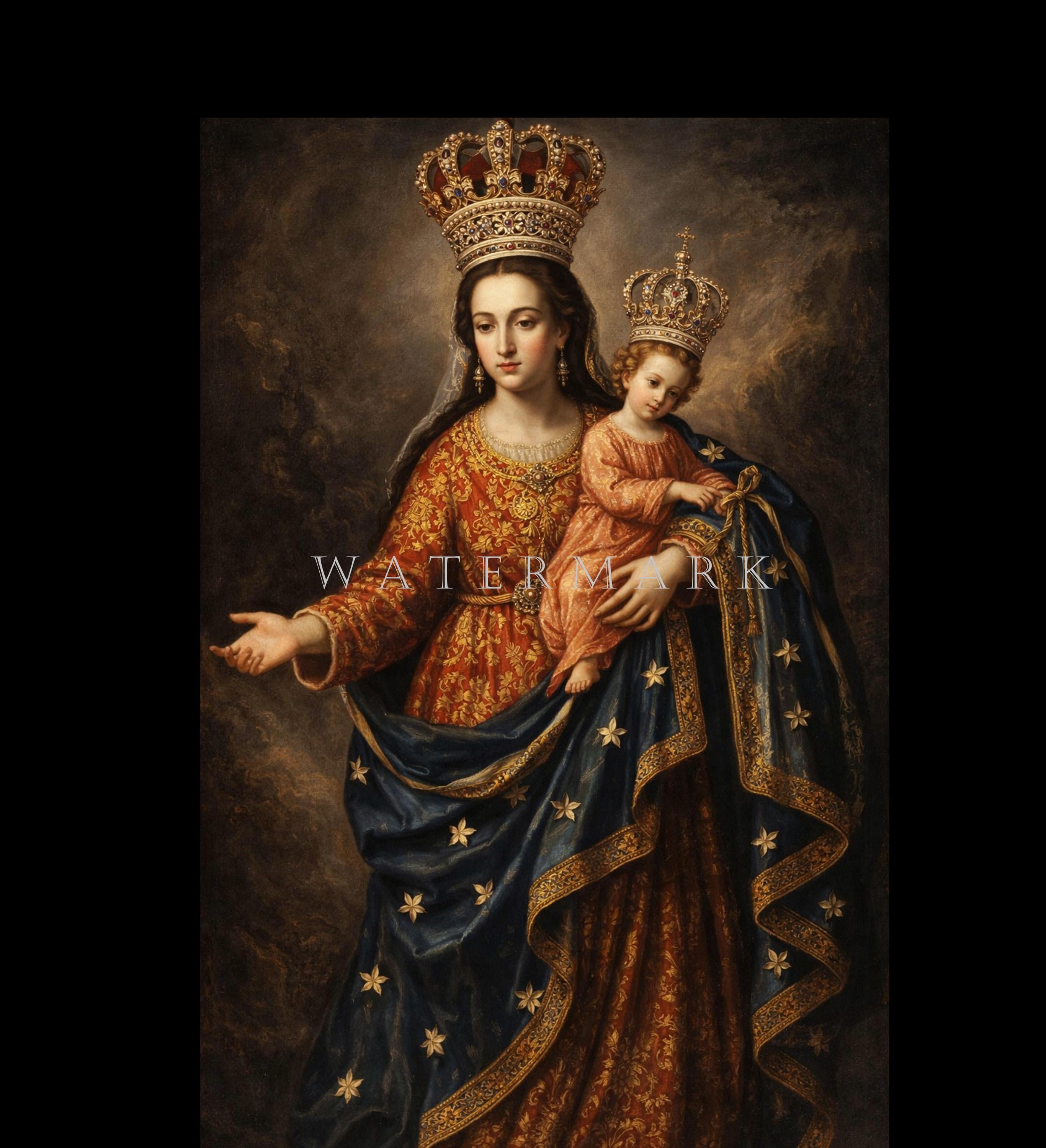 Our Lady of Las Lajas - the Most Blessed Virgin Mary Custom Digital Oil ...