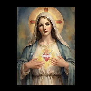 The Immaculate Heart of Mary Custom Digital Oil Painting DIGITAL DOWNLOAD