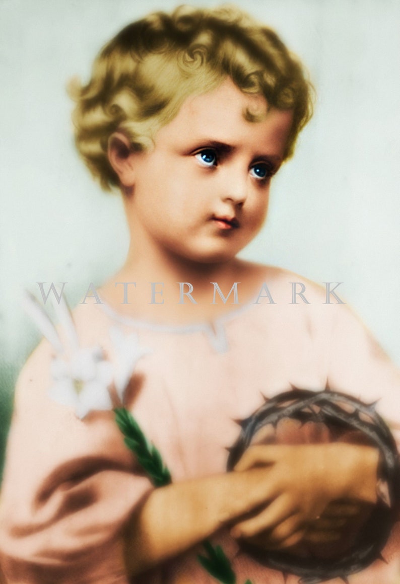 Custom DIGITAL DOWNLOAD Colorized Photo Painting of the Divine Child Jesus Divino Nino