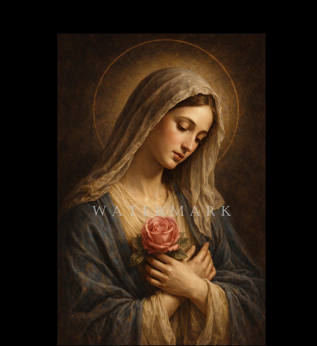 The Most Blessed Virgin Mary Custom Digital Oil Painting DIGITAL ...