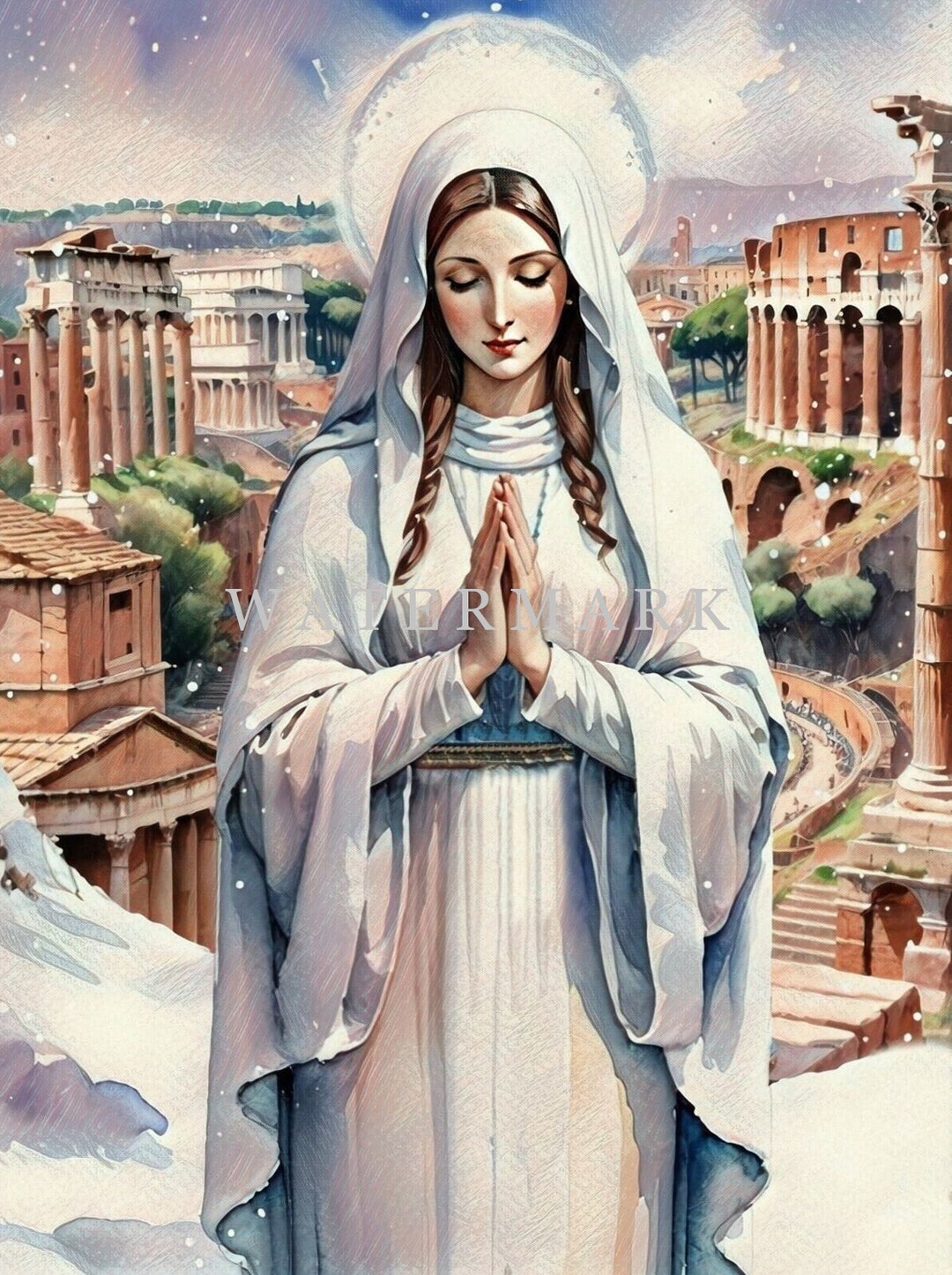 Our Lady of the Snows Custom Digital Oil Painting DIGITAL DOWNLOAD Etsy