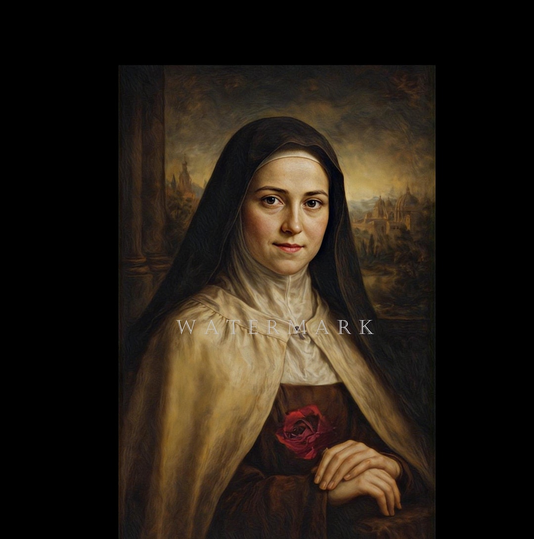 St. Therese of Lisieux the Little Flower Custom Digital Oil Painting ...
