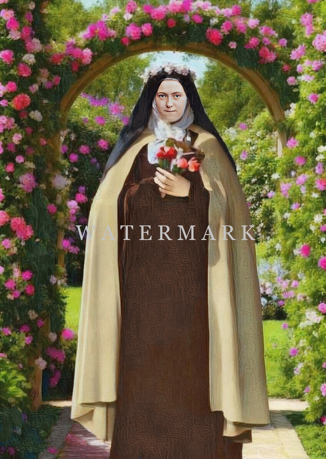 St. Therese of Lisieux the Little Flower - Custom Digital Oil Painting ...