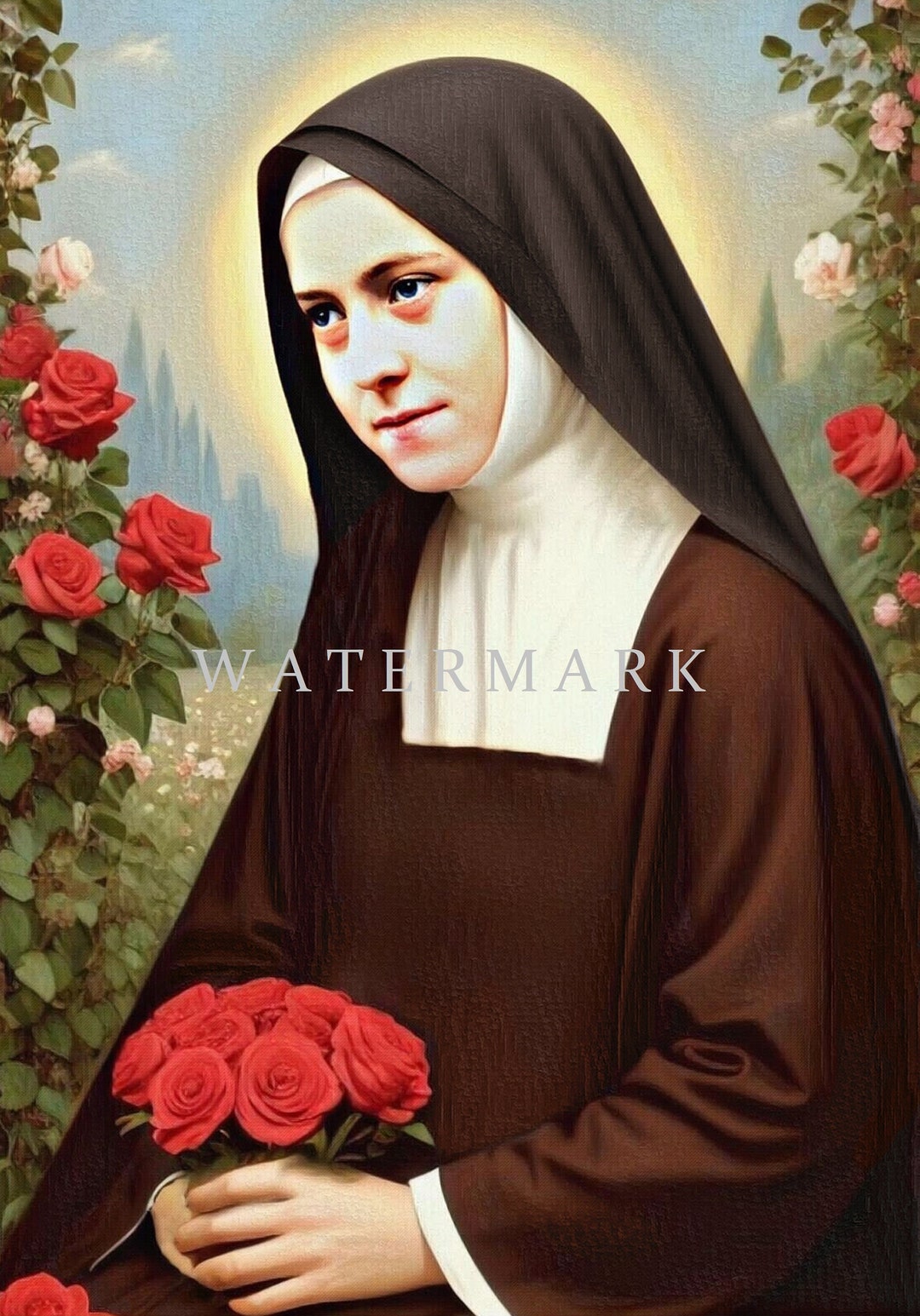 St. Therese of Lisieux the Little Flower Custom Digital Oil Painting ...
