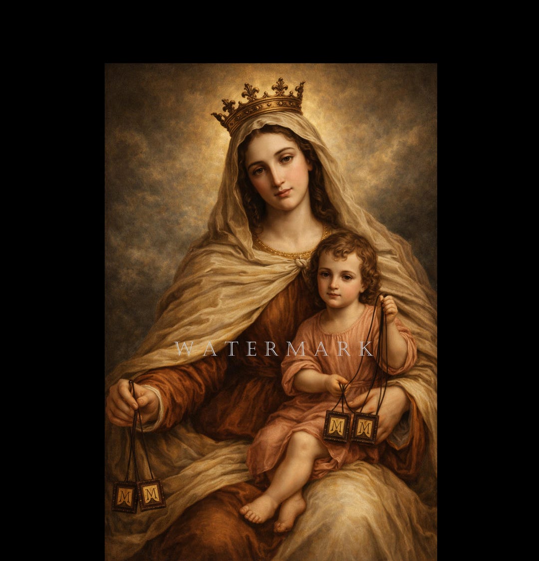 Our Lady of Mount Carmel Custom Digital Oil Painting DIGITAL DOWNLOAD ...
