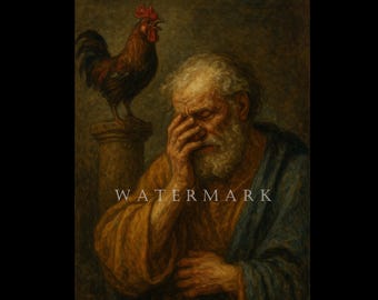 St. Peter's Denial of Jesus Custom Digital Oil Painting DIGITAL DOWNLOAD