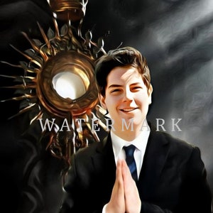 Blessed Carlo Acutis DIGITAL DOWNLOAD Custom Colorized Digital Photo Painting