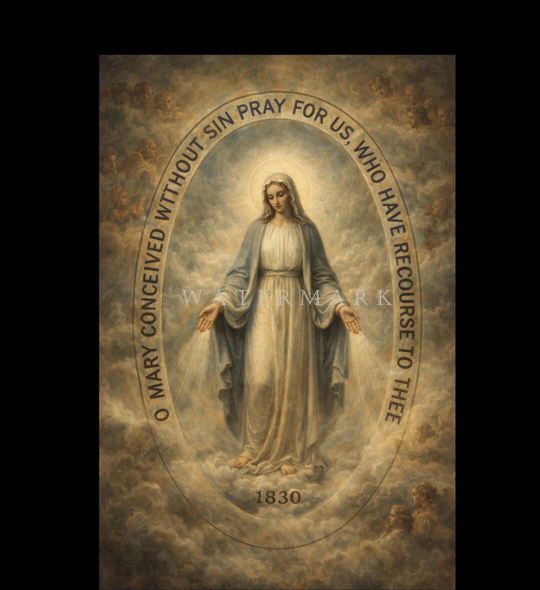 Our Lady of the Miraculous Medal - Blessed Virgin Mary Custom Digital ...