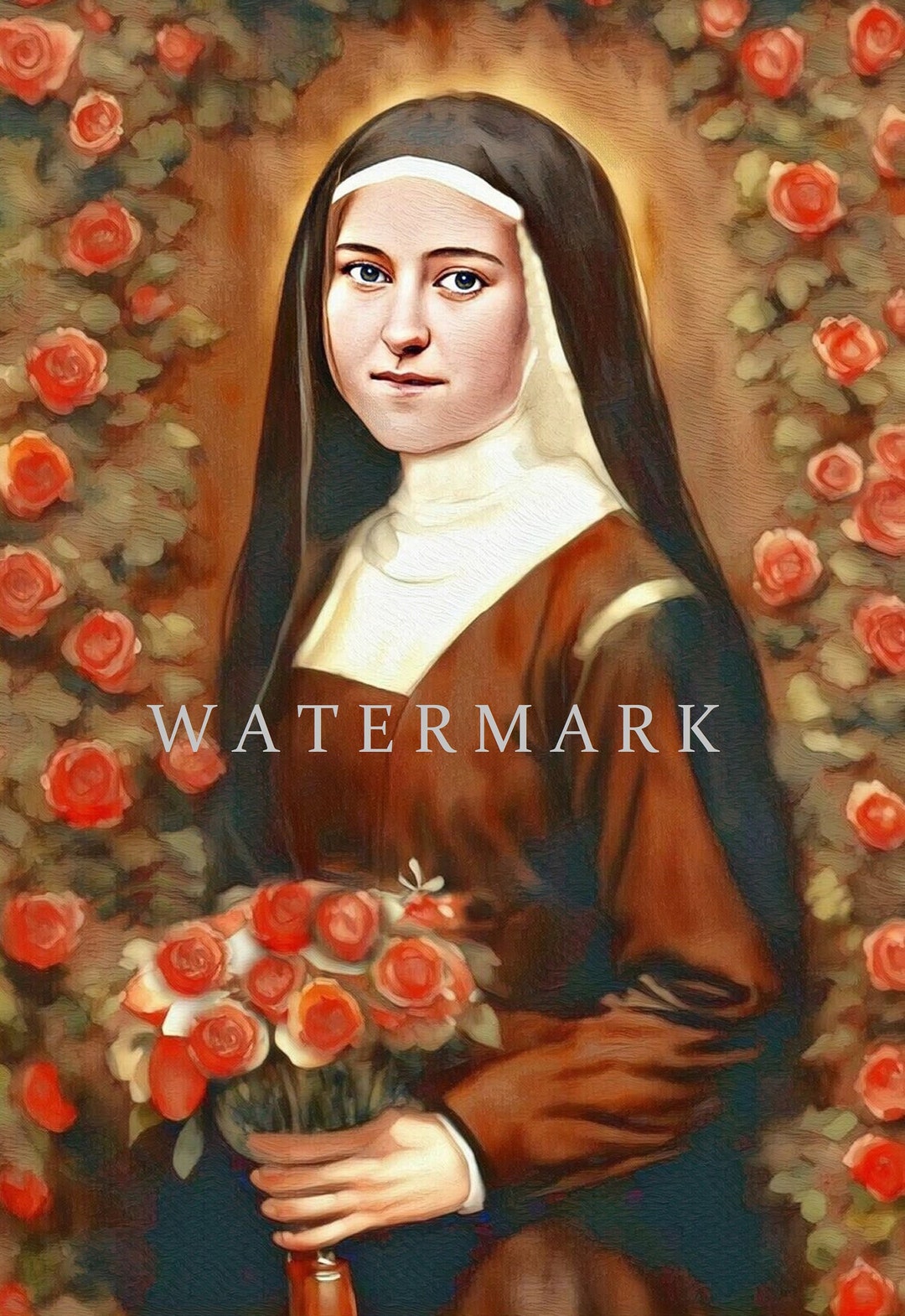 St. Therese of Lisieux the Little Flower Custom Digital Oil Painting ...