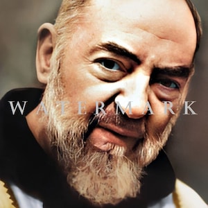 St. Padre Pio DIGITAL DOWNLOAD Custom Colorized Digital Photo Painting