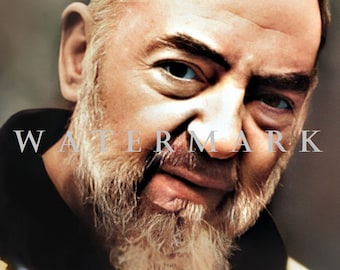 St. Padre Pio DIGITAL DOWNLOAD Custom Colorized Digital Photo Painting