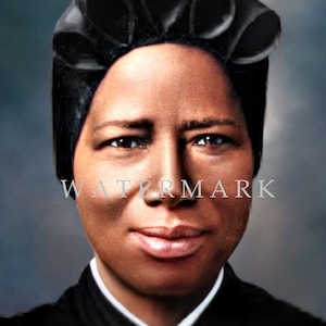St. Josephine Bakhita DIGITAL DOWNLOAD Custom Colorized Digital Photo Painting