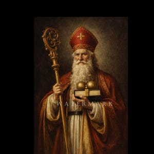 St. Nicholas of Bari - St. Nicholas of Myra - Santa Claus - Custom Digital Oil Painting DIGITAL DOWNLOAD