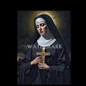 TÉLÉCHARGEMENT NUMÉRIQUE de peinture à l&#39;huile numérique personnalisée Sainte-Rita de Cascia