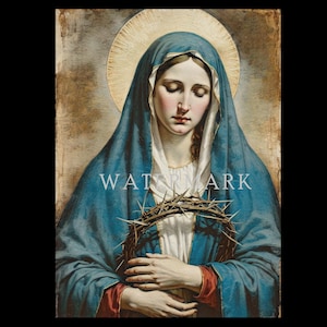 Our Lady of Sorrows - The Most Blessed Virgin Mary - Custom Digital Oil Painting DIGITAL DOWNLOAD