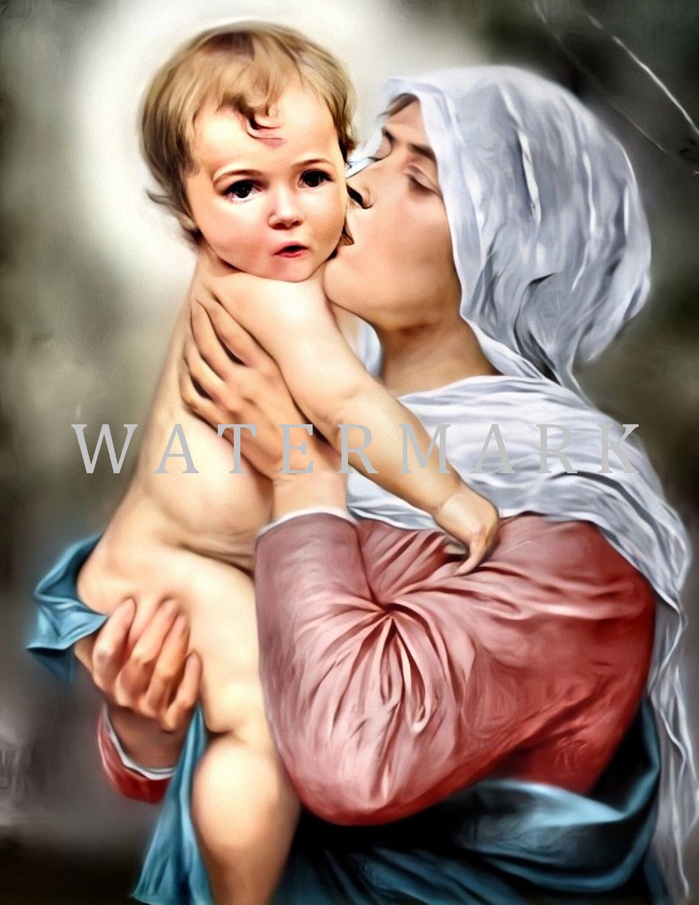 Custom DIGITAL DOWNLOAD Digital Oil Painting of the Blessed Virgin Mary ...