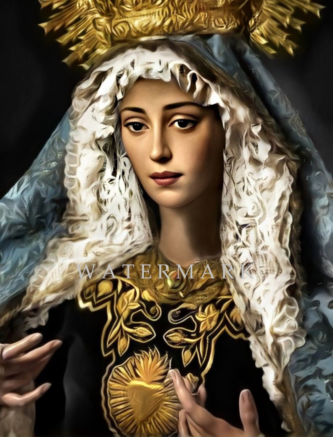 Custom Digital Oil Painting DIGITAL DOWNLOAD of the Most Blessed Virgin ...