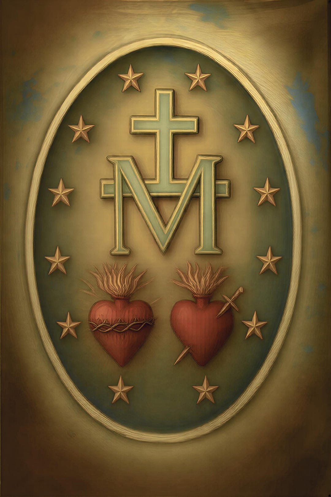 Our Lady of the Miraculous Medal - Reverse Side - Blessed Virgin Mary ...