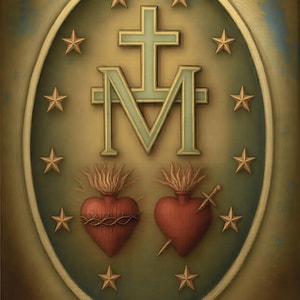 Nostra Signora della Medaglia Miracolosa - Retro - Beata Vergine Maria Dipinto a olio digitale personalizzato DOWNLOAD DIGITALE
