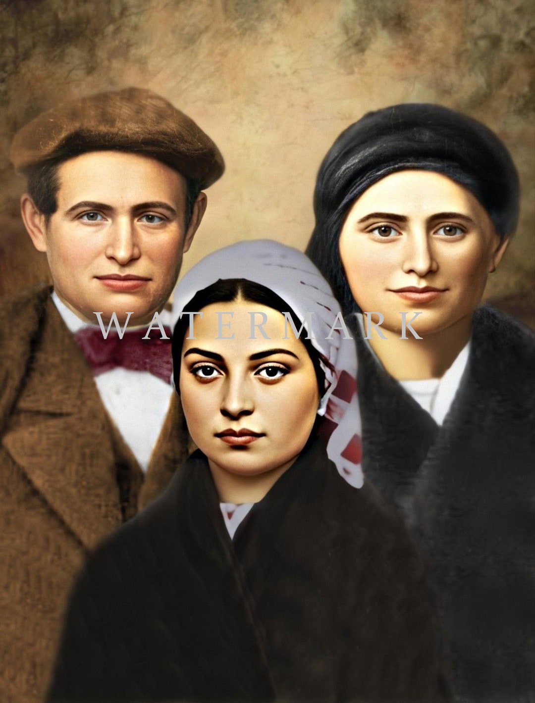 St. Bernadette Soubirous of Lourdes With Her Parents Francois and