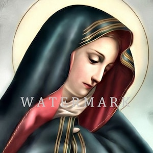 Custom DIGITAL DOWNLOAD Digital Oil Painting of the Blessed Virgin Mary - Our Lady of Sorrows - Maria Dolorosa