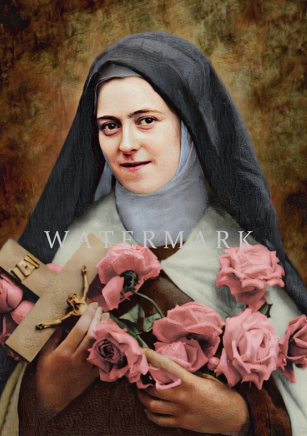 St. Therese of Lisieux the Little Flower - Custom Digital Oil Painting ...