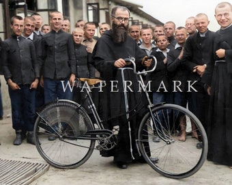 St. Maximilian Kolbe DIGITAL DOWNLOAD Custom Colorized Digital Photo Painting