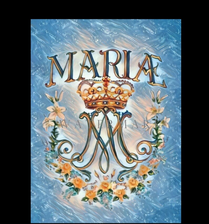 The Most Holy Name of Mary Custom Digital Oil Painting DIGITAL DOWNLOAD ...