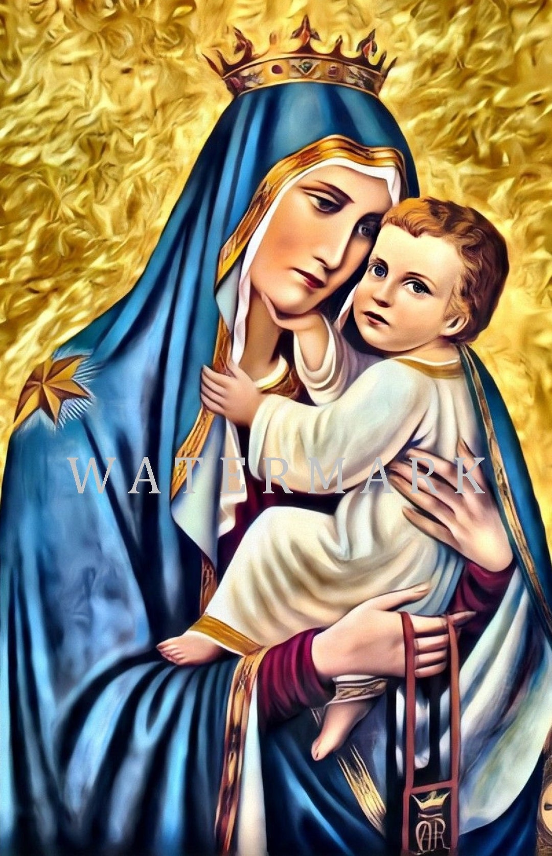 Custom DIGITAL DOWNLOAD Photo Painting of Our Lady of Mt. Carmel - Etsy