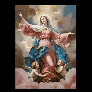 Hemelvaart van de Allerheiligste Maagd Maria Aangepast digitaal olieverfschilderij DIGITALE DOWNLOAD