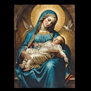 Nuestra Señora Madre de la Divina Providencia - La Santísima Virgen María Pintura al óleo digital personalizada DESCARGA DIGITAL