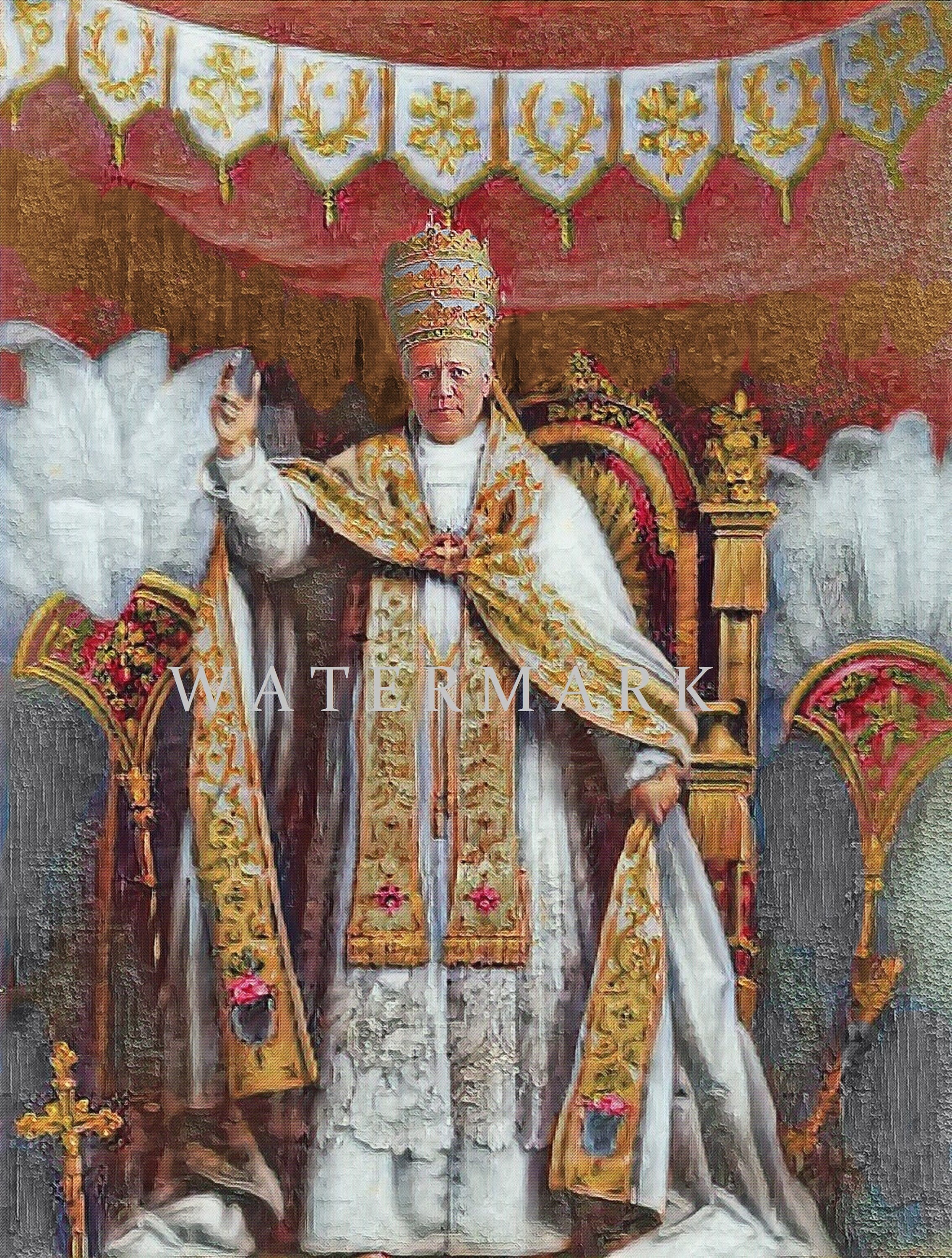 爆売り！ Pope St. Pius X Custom Digital Oil Painting DIGITAL DOWNLOAD 絵画