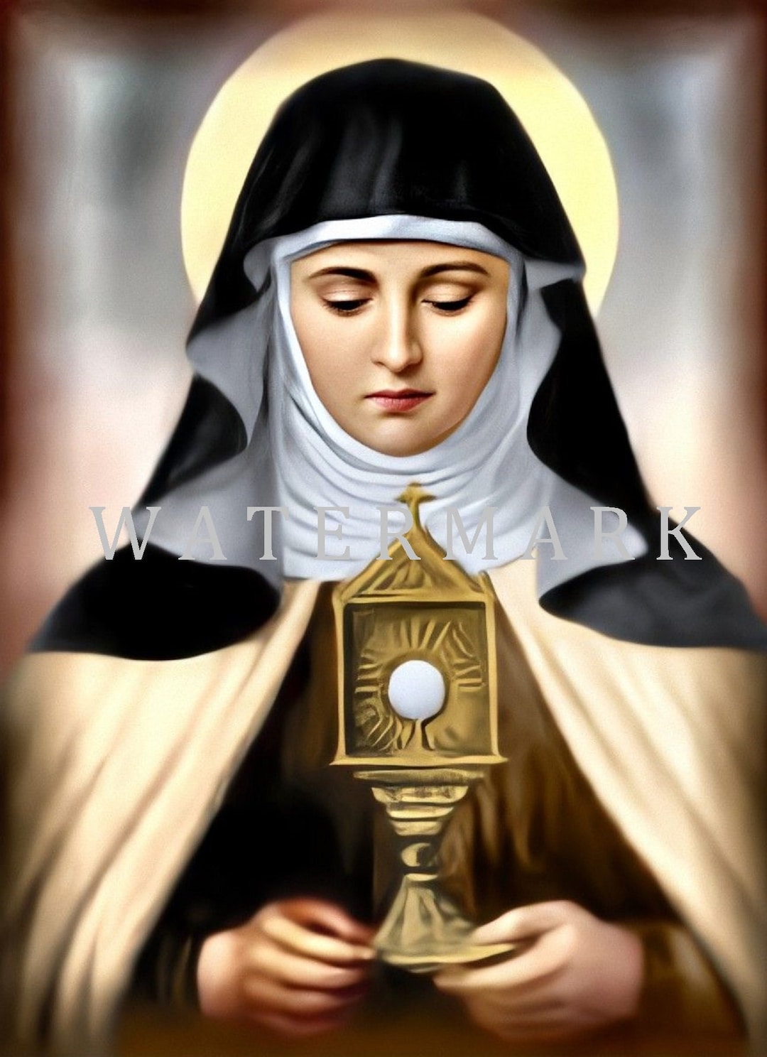St. Clare of Assisi DIGITAL DOWNLOAD Customized and Restored From Old