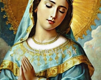 The Most Blessed Virgin Mary - Queen of Heaven Custom Digital Oil Painting DIGITAL DOWNLOAD